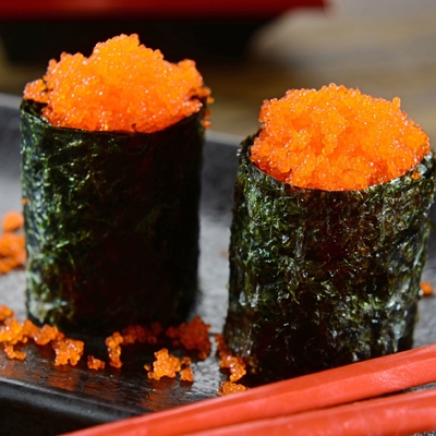 Masago Tobiko Capelin Fish Roe sushi telur ikan terbang Frozen Capelin