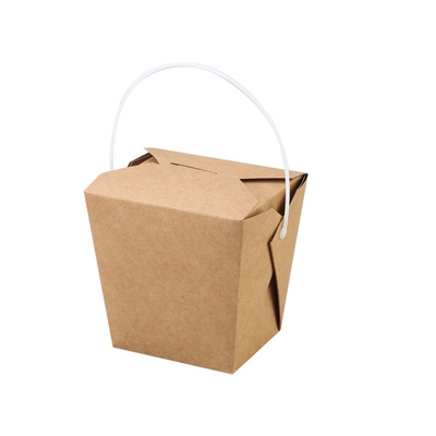 Disposable Rectangle Takeout Hard Paper Box Tray Kraft Food Noodle Box
