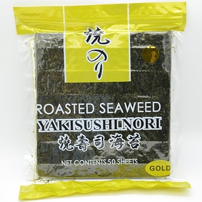 Golden Roasted Yaki Nori Rumput Laut Crispy 50 Lembar Alga Nori