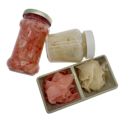 High Grade Pink Oem Acar Sushi Ginger Slice Strip Dalam Botol 340g