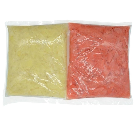 Merah Muda Putih 1.2mm Acar Sushi Jahe Slic Strip Dalam Tas 1.5kg