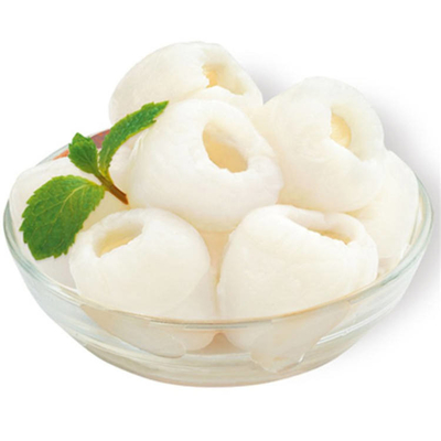 Lychee Kalengan Buah Sayuran Lengkeng Utuh / Pecah Dalam Sirup Ringan